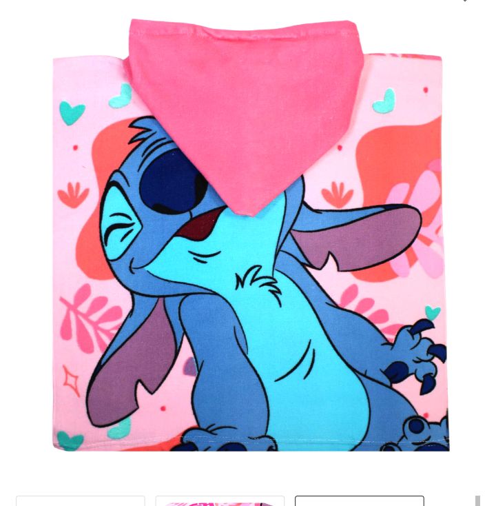 Poncho de bain Stitch Disney à capuche