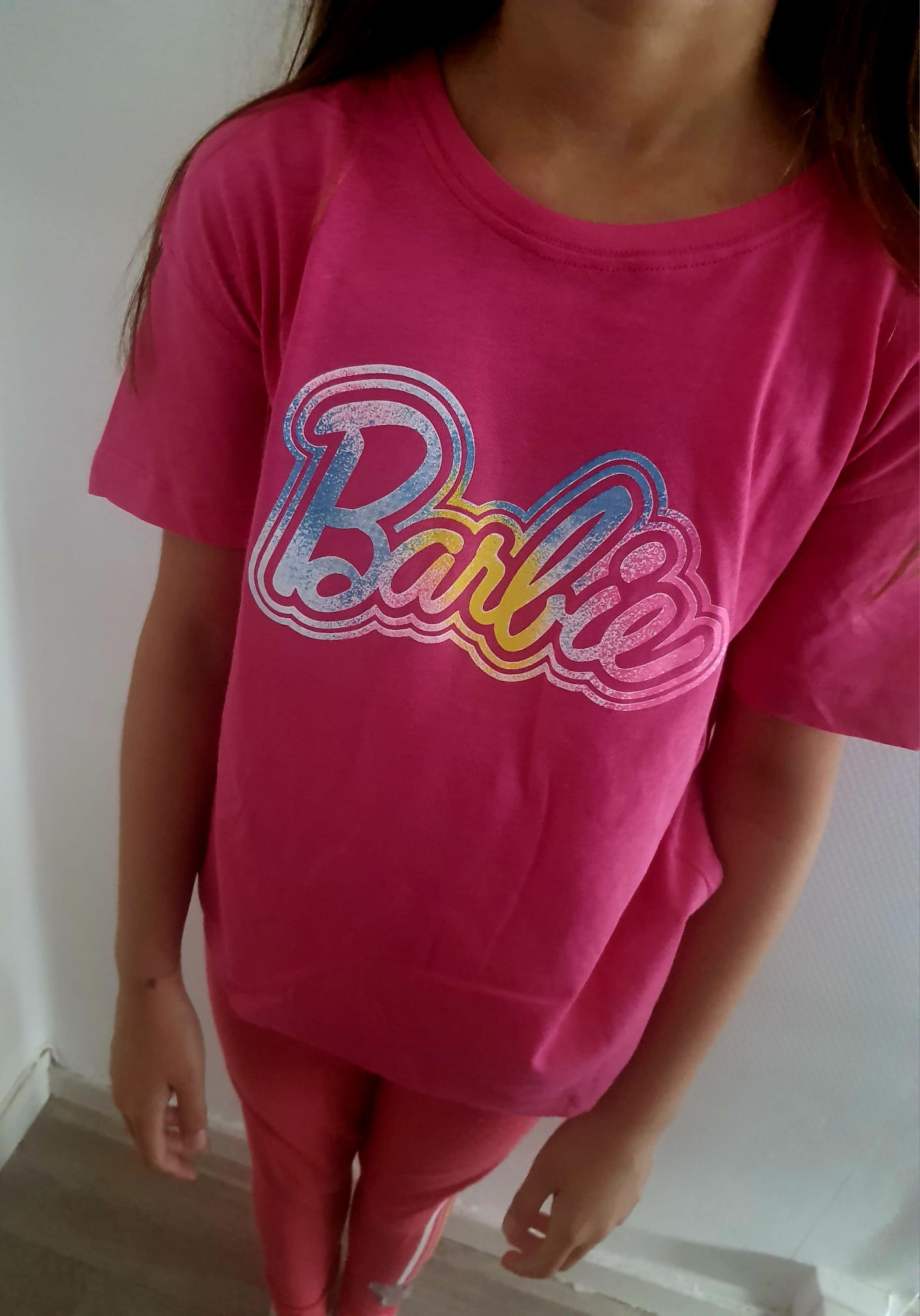 T-shirt manches courtes print Barbie pour fille enfant