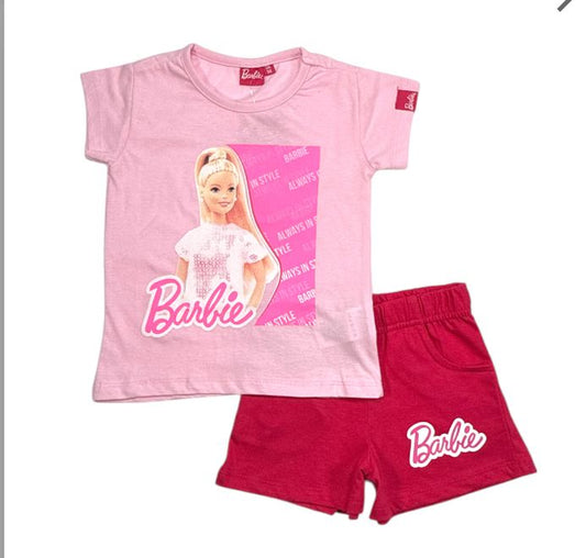 Barbie - Ensemble T-shirt short Imprimé Barbie rouge