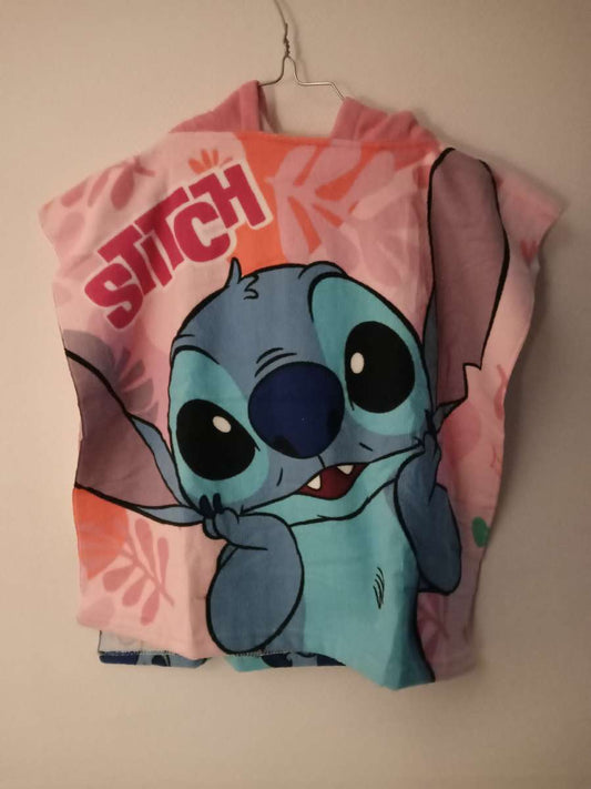 Poncho de bain Stitch Disney à capuche